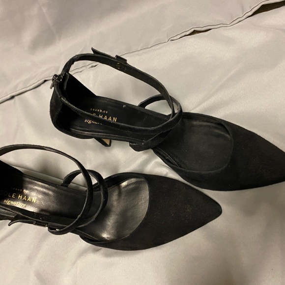 Cole Haan Suede Ankle Strap Pumps - Picture 2 of 9